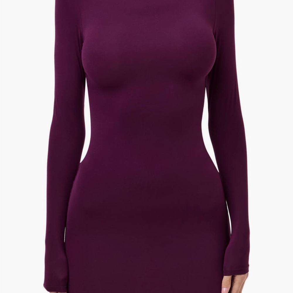 Elegant Purple Long Sleeve Dress
